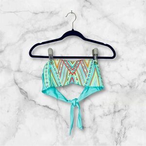 5 for $25 Victorias Secret neon blue textured bandeau bikini top size large